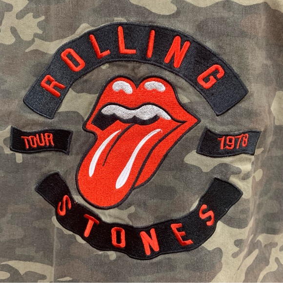 FOREVER 21 Rolling Stones Tour 1978 Camo Utility Vest Size M - Picture 4 of 11